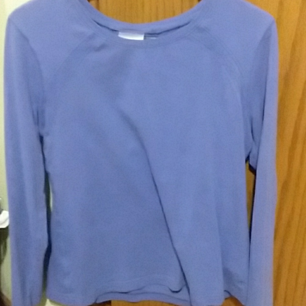 Purple long-sleeved shirt